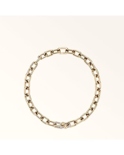 Furla Metallic Mianuvola Necklace Color Argento Metal + Strass
