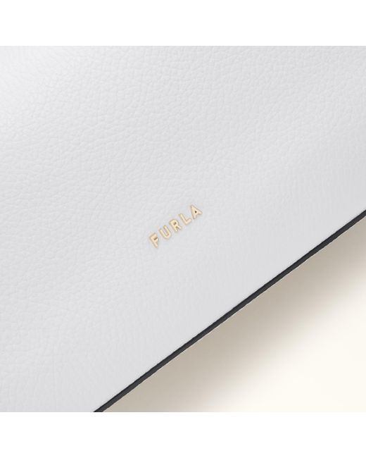 Furla Gray Lara Shoulder Bag Talco H Grained Calf Leather