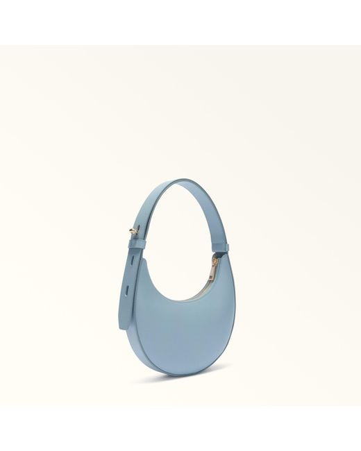 Furla Blue Delizia Mini Bag Carta Da Zucchero Soft Calf Leather