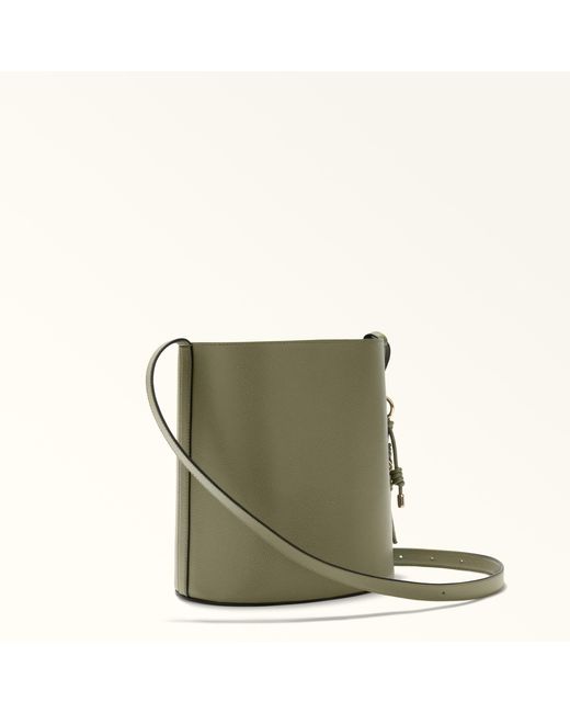 Furla Green Roxie Bucket Bag Avocado Textured Leather