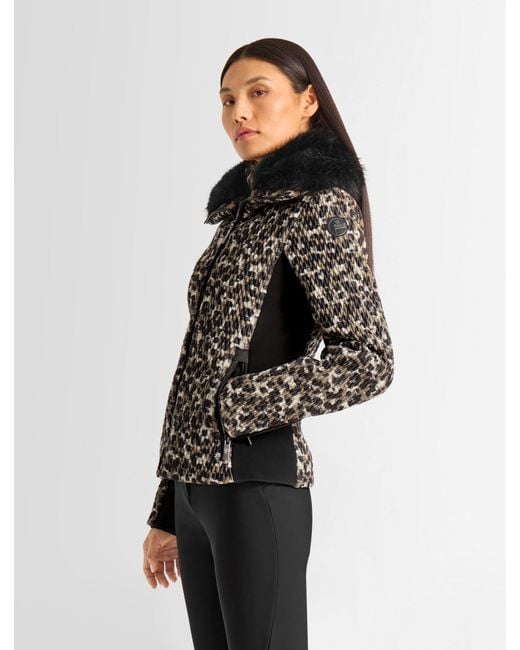 Fusalp Black Montana Leopard Ski Jacket