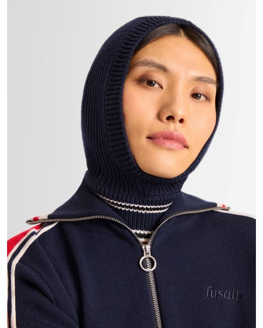 Fusalp Blue Wool Cowl