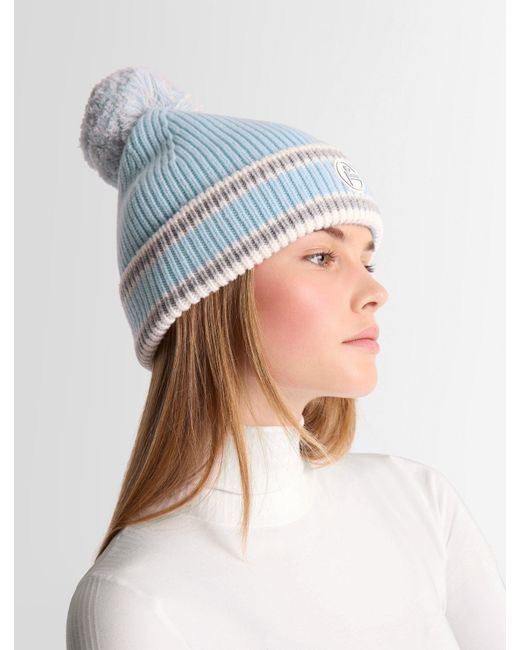 Fusalp Blue Pompon Beanie
