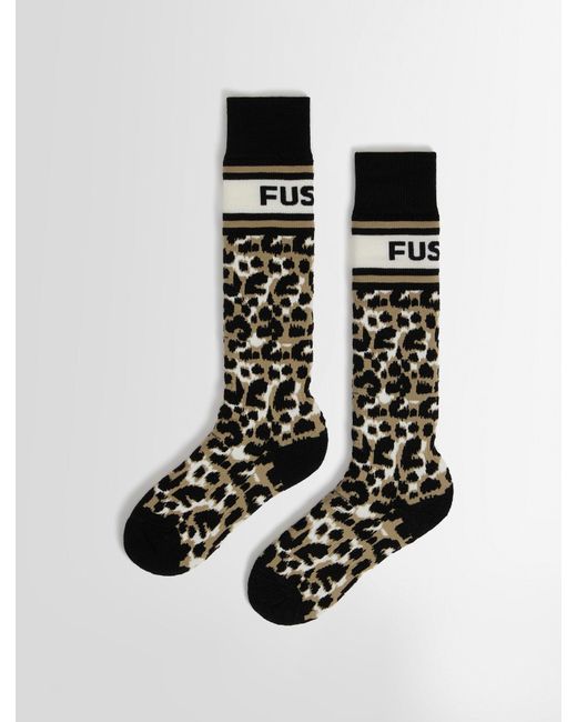Fusalp Black Leopard Sock Ski Socks