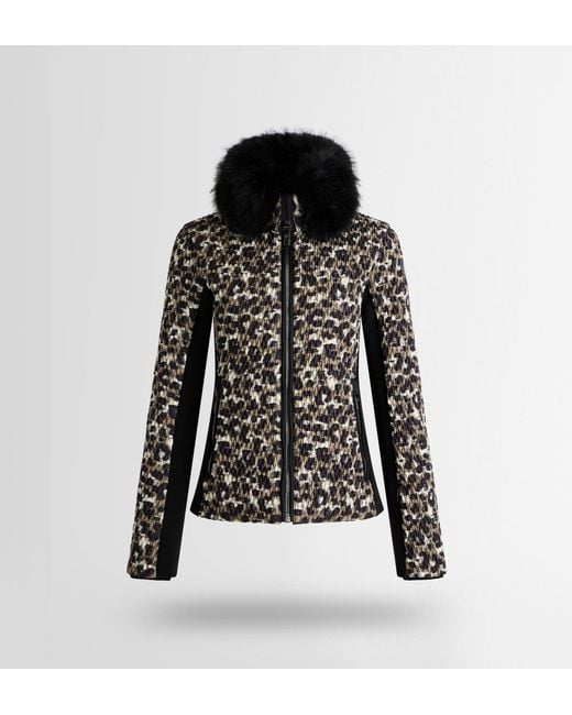 Fusalp Black Montana Leopard Ski Jacket