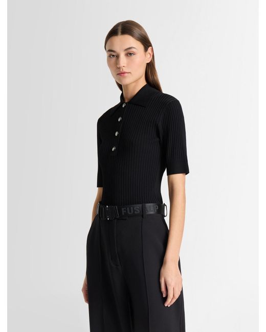 Fusalp Black Vera Short-Sleeve Polo Shirt