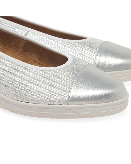 Gabor Gray Petunia Accent Low Heeled Pumps