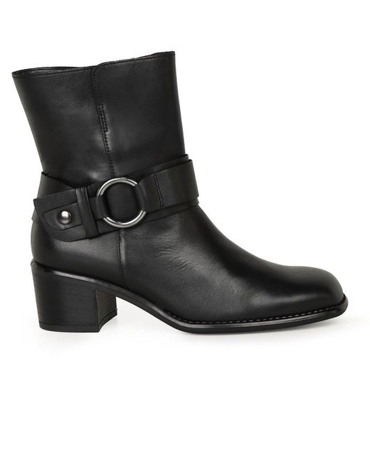 Gabor Black Easel Ankle Boots Lea (Ant)