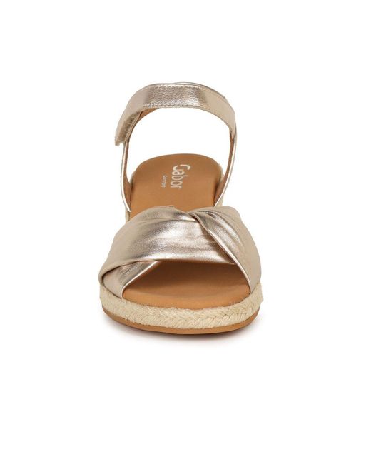 Gabor Metallic Moon Wedge Heel Sandals