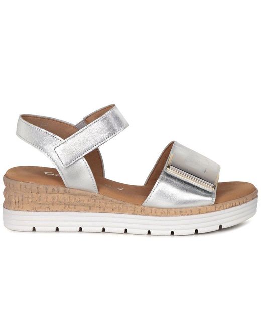 Gabor Metallic Shout Wedge Heel Sandals Lea (Uni)