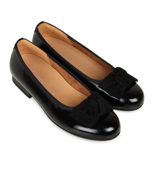 Gabor Black Picnic Ballet Pumps