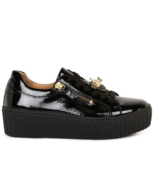 Gabor Black Dotcom Trainers Pat
