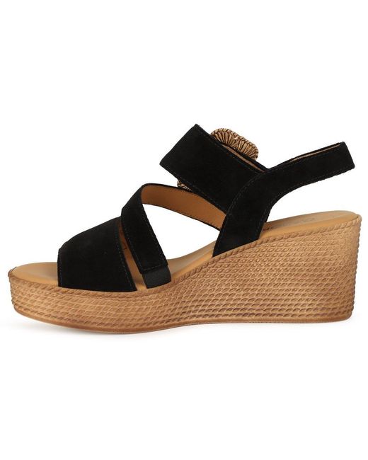 Gabor Black Embrace Wedge Sandal