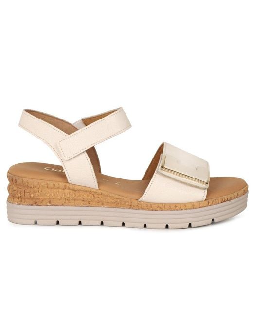 Gabor Natural Shout Wedge Heel Sandals Colour: Creme Lea (Uni)
