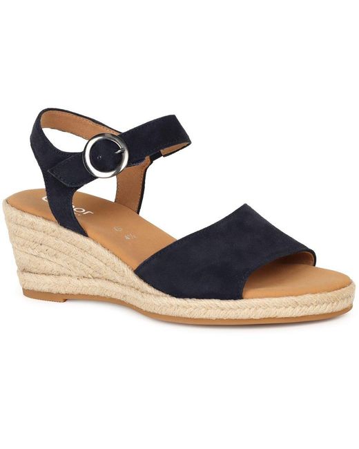 Gabor Blue Monica Wedge Sandal