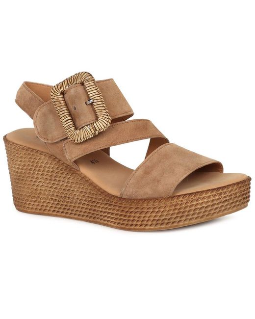 Gabor Brown Embrace Wedge Sandal