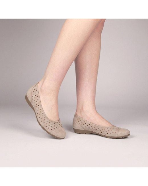 Gabor Pink Ruffle Punched Detail Casual Shoes