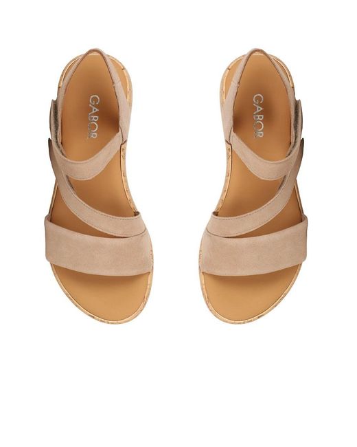 Gabor Brown Oporto Sandals Colour: Sand Suede (Kork)