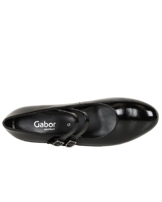 Gabor Black Belva Mary Jane Court Shoes