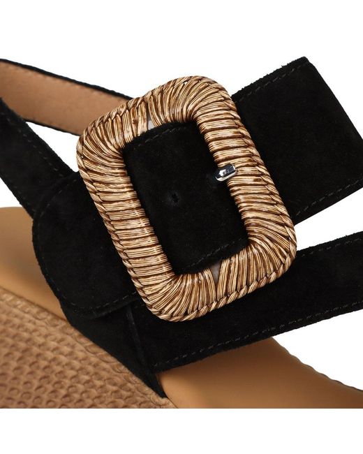 Gabor Black Embrace Wedge Sandal