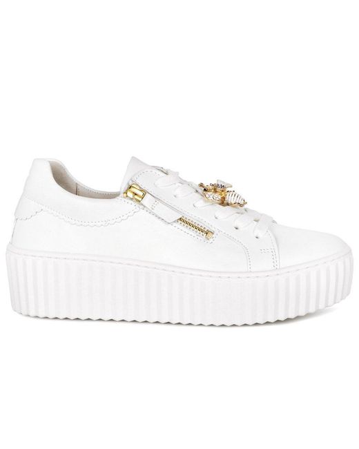 Gabor White Dotcom Trainers