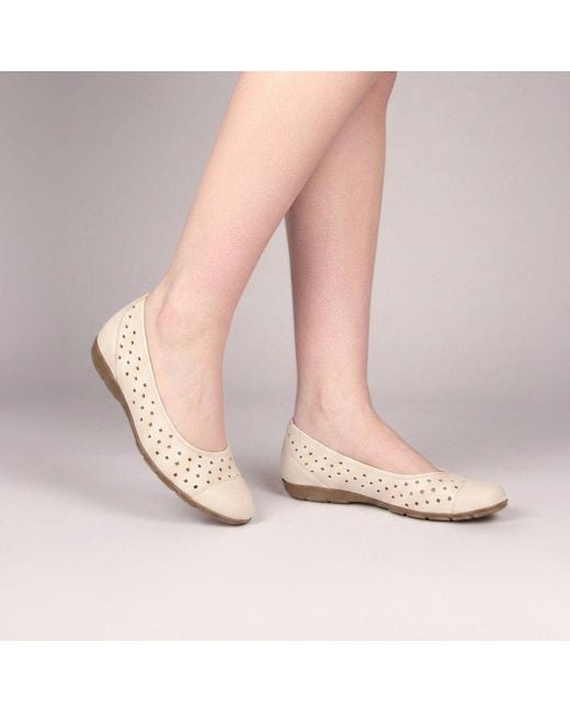Gabor Pink Ruffle Punched Detail Casual Shoes