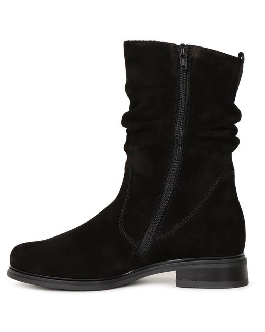 Gabor Black Hodie Calf Length Boots