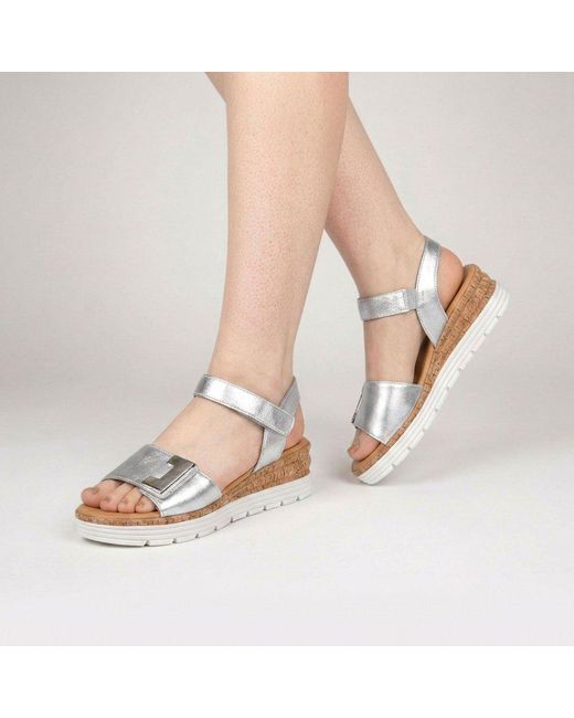 Gabor Metallic Shout Wedge Heel Sandals Lea (Uni)