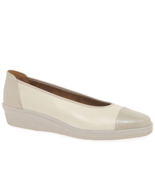 Gabor Natural Petunia Accent Low Heeled Pumps