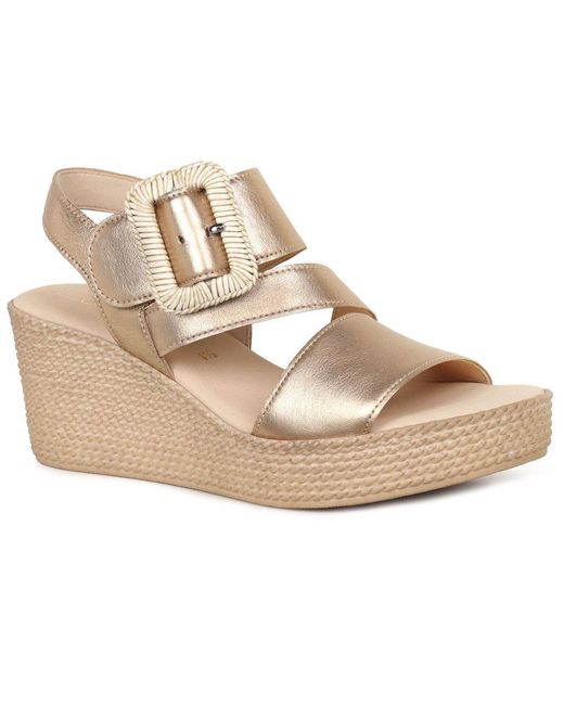 Gabor Metallic Embrace Wedge Sandal Size: 2