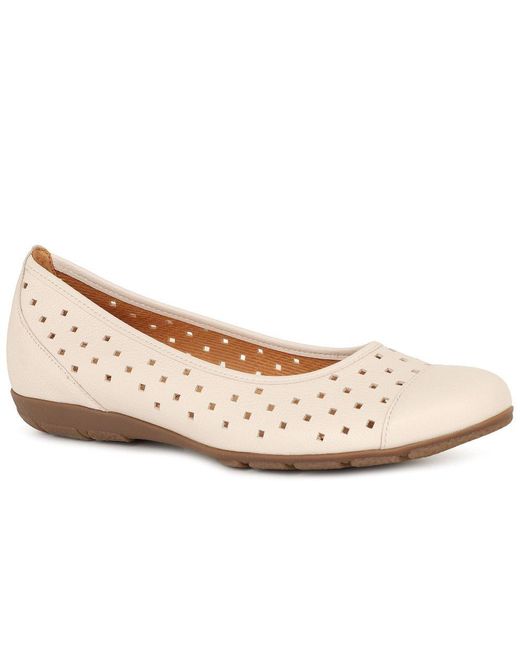 Gabor Pink Ruffle Punched Detail Casual Shoes