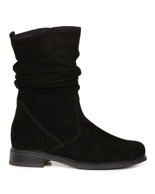 Gabor Black Hodie Calf Length Boots