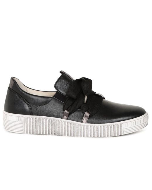 Gabor Black Waltz Casual Trainers Lea (Smokey)