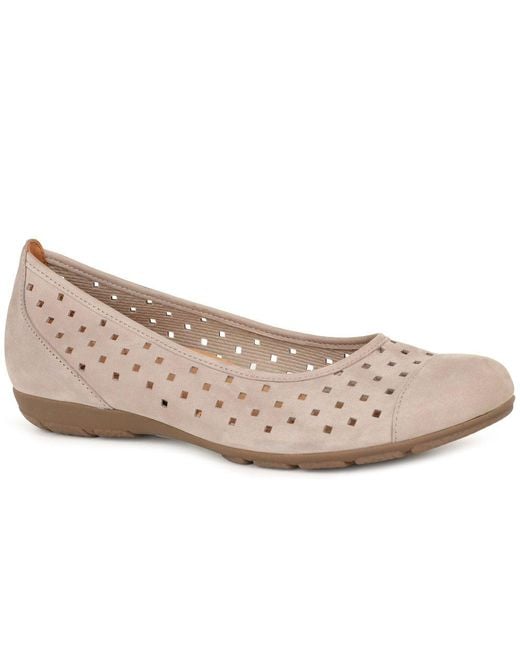 Gabor Pink Ruffle Punched Detail Casual Shoes