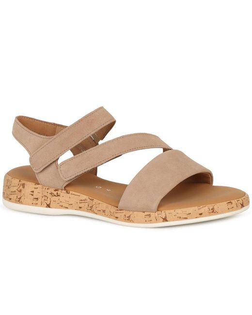 Gabor Brown Oporto Sandals Colour: Sand Suede (Kork)