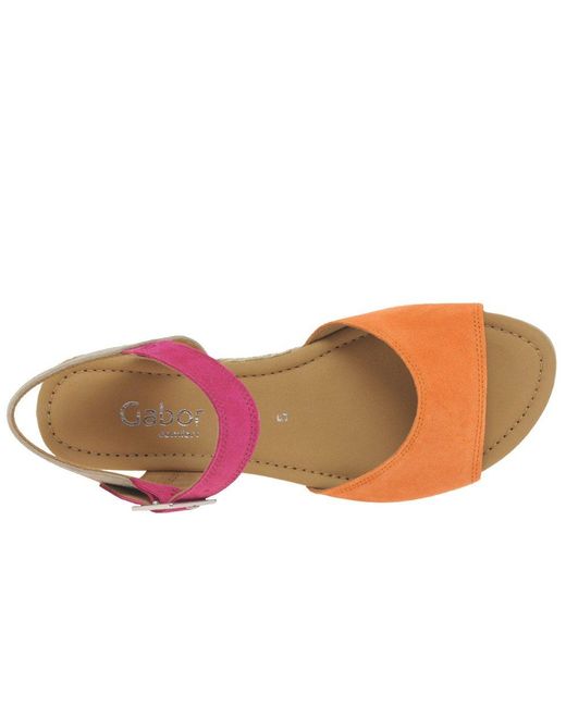 Gabor Pink Nieve Wedge Heel Sandals