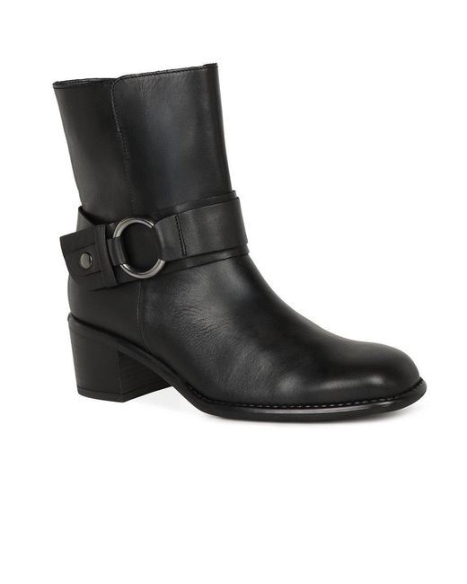 Gabor Black Easel Ankle Boots Lea (Ant)