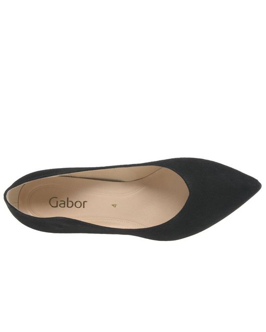 Gabor Black Degree Court Shoes