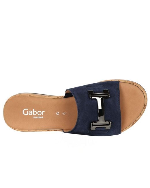 Gabor Blue Oaty Mule Sandals