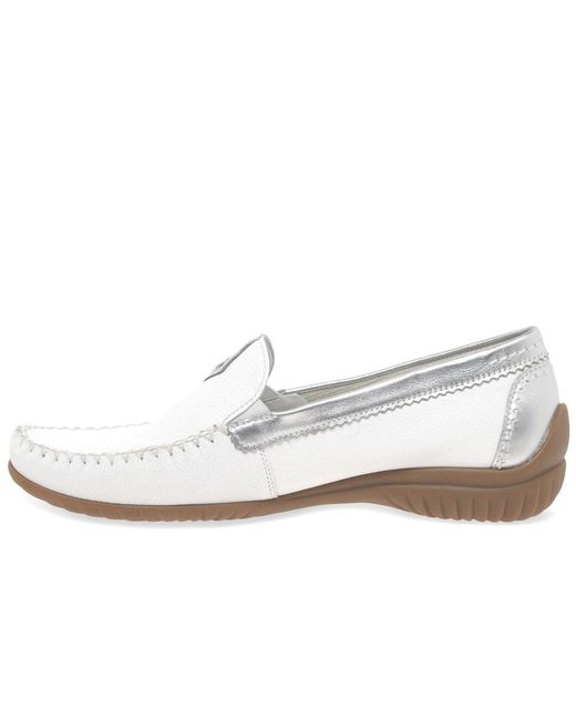 Gabor White California Sporty Moccasins
