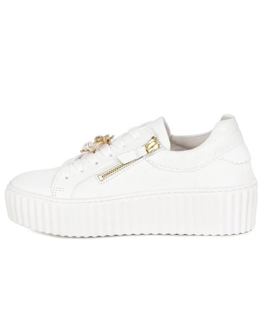 Gabor White Dotcom Trainers