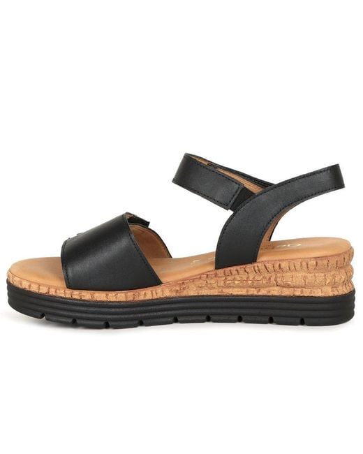 Gabor Black Shout Wedge Heel Sandals Lea (Uni)