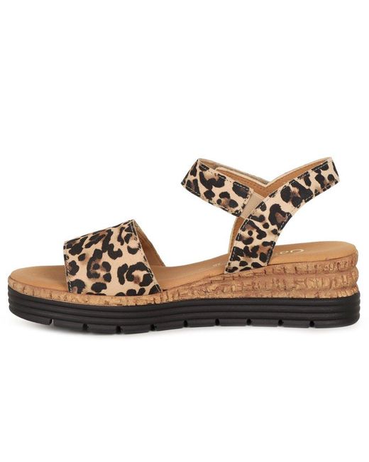 Gabor Brown Shout Wedge Heel Sandals