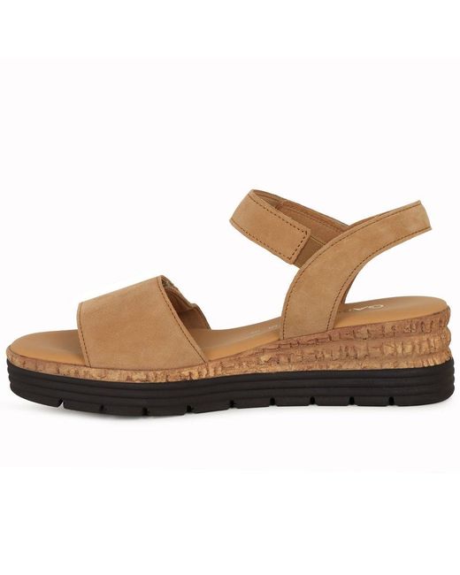 Gabor Brown Shout Wedge Heel Sandals