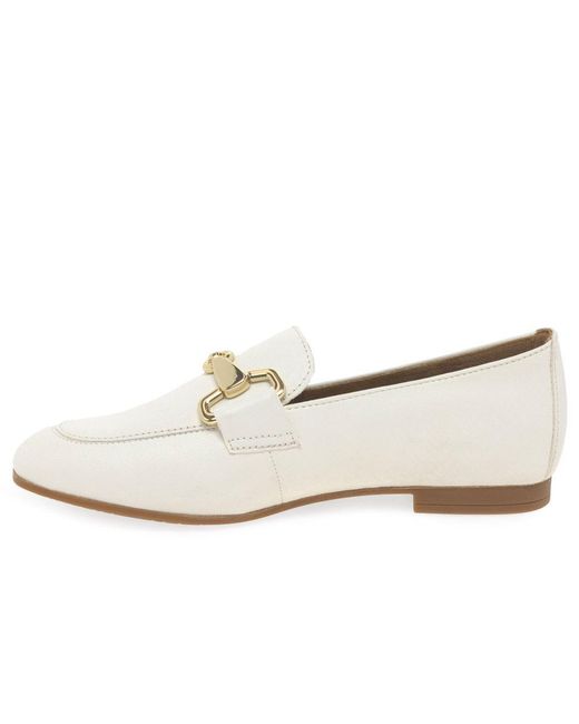 Gabor White Jangle Loafers Colour: Latte