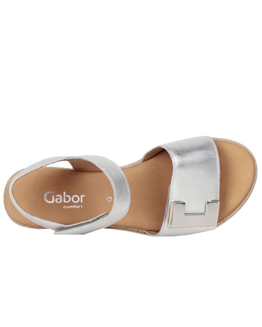Gabor Metallic Shout Wedge Heel Sandals Lea (Uni)