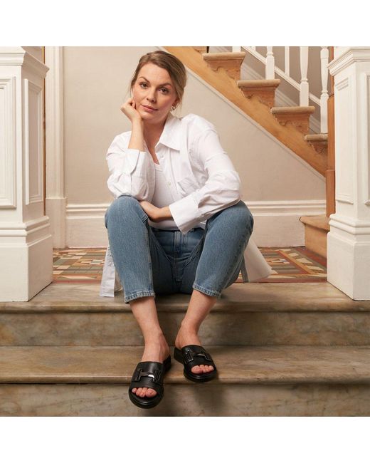 Gabor Black Oaty Mule Sandals
