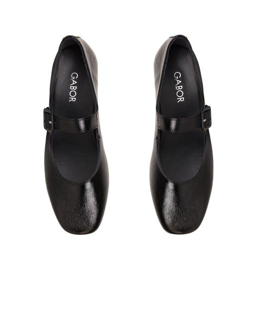 Gabor Black Iggy Court Shoes