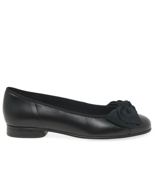 Gabor Black Amy Ballerina Pumps