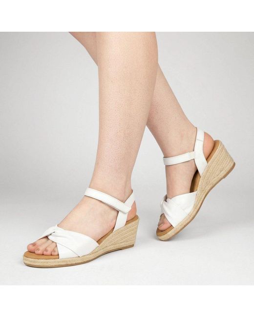 Gabor Metallic Moon Wedge Heel Sandals